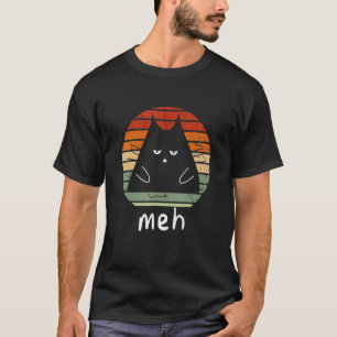 Camiseta Gato negro vintage Ca Meh Meow Amante de gatos