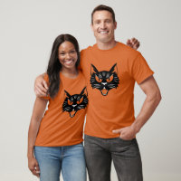 Gato negro vintage de Halloween