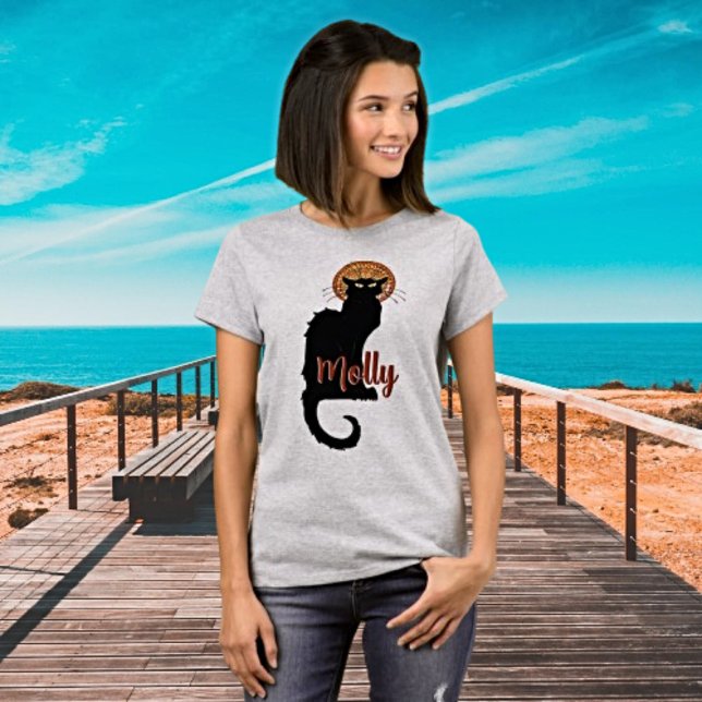 Camiseta Gato negro vintage personalizado de Art Nouveau (Subido por el creador)