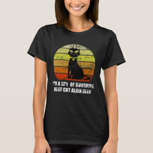 Camiseta gato negro vintage soy un espía del juego de palab