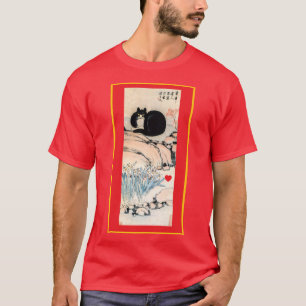 Camiseta Gato negro vintage y arte narciso de Zhu Ling
