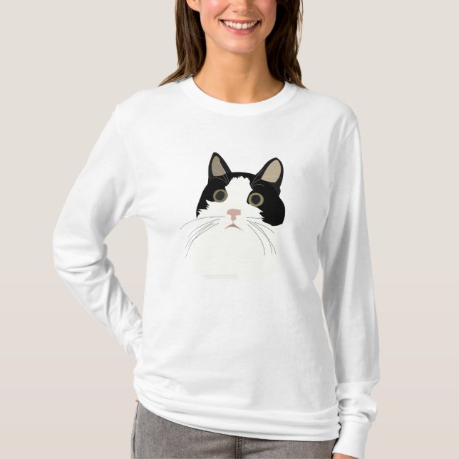 Camiseta Gato negro y blanco (Anverso)