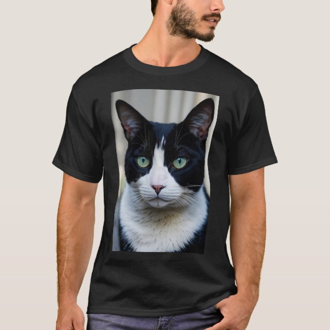 Camiseta Gato negro y blanco (Anverso)