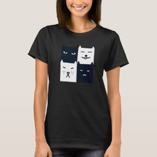 Camiseta Gato negro y blanco Tablero de ajedrez cuadrado ún