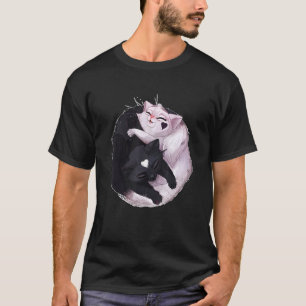 Camiseta Gato Negro Y Blanco Yin Yang Animal