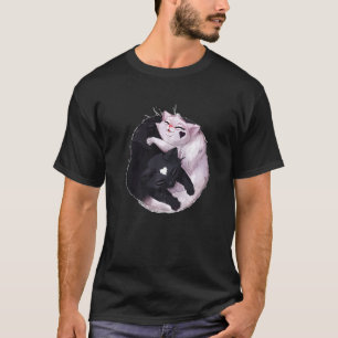 Camiseta Gato Negro Y Blanco Yin Yang Animal