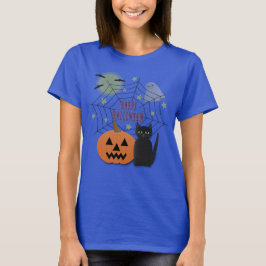 Camiseta Gato negro y calabaza no asusta Halloween