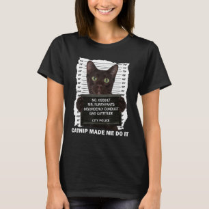 Camiseta Gato Negro y Catnip Divertido Para Papá Gato, Mamá