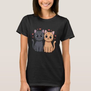 Camiseta Gato negro y naranja de San Valentín Gato Ginger V