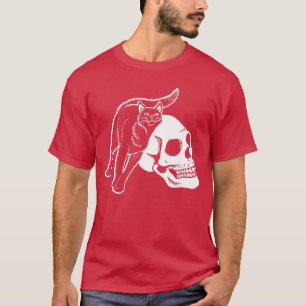 Camiseta Gato Negro Y Punk De Esqueleto Humano Gótico Y H