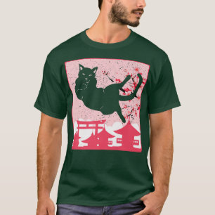 Camiseta Gato negro y sakura anime