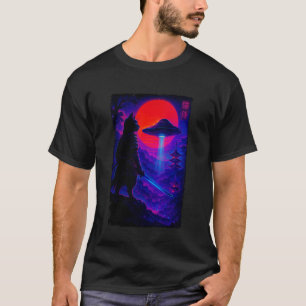 Camiseta Gato Ninja Alien Vaporwave Arte Japonés Samurái Uk