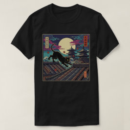 Camiseta Gato Ninja bajo la Luz de la Luna