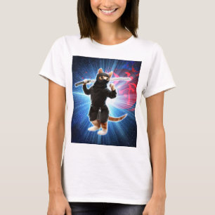 Camiseta Gato Ninja en el espacio.