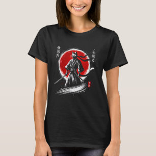 Camiseta Gato Ninja Japonés Samurái Japón Guerrero Mamá Pap