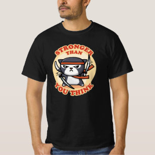 Camiseta Gato Ninja Más Fuerte De Lo Que Cree.