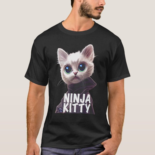 Camiseta Gato Ninja Ninjitsu Humor gatito elemento culto ja (Anverso)