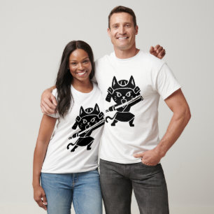 Camiseta Gato Ninja Samurai