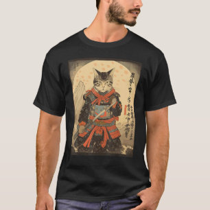 Camiseta Gato Ninja Samurái Espada Meow Guerrero