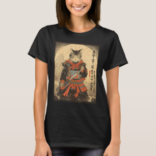 Camiseta Gato Ninja Samurái Espada Meow Guerrero