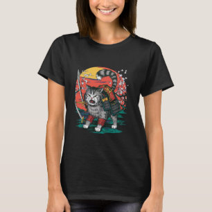 Camiseta Gato Ninja Samurái Japonés Gato Ninja