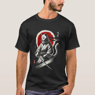 Camiseta Gato Ninja Samurái Japonés Japón Guerrero Mamá Pap