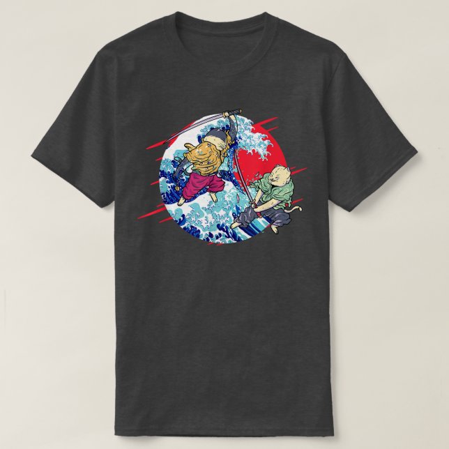 Camiseta Gato Ninja Sinobi Samurai espina Katana Kendo Japó (Diseño del anverso)