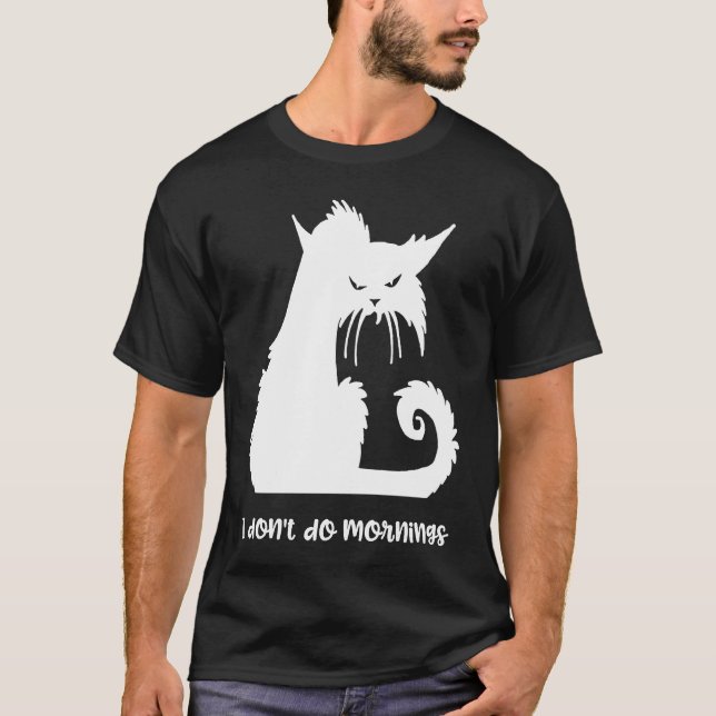Camiseta Gato No Hago Mañanas (Anverso)