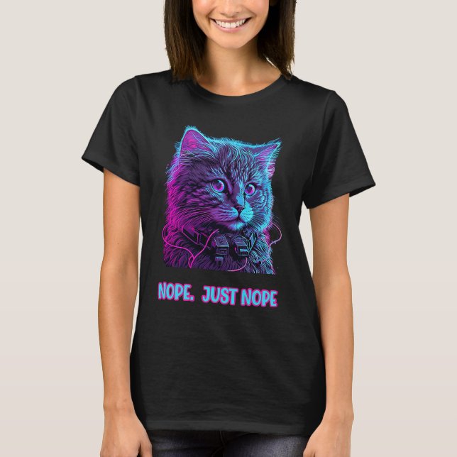 Camiseta Gato no simplemente no retrowave ragdoll escuchand (Anverso)