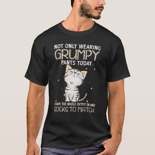 Camiseta Gato No Solo Con Pantalones Grupados Hoy Tengo El (Anverso)