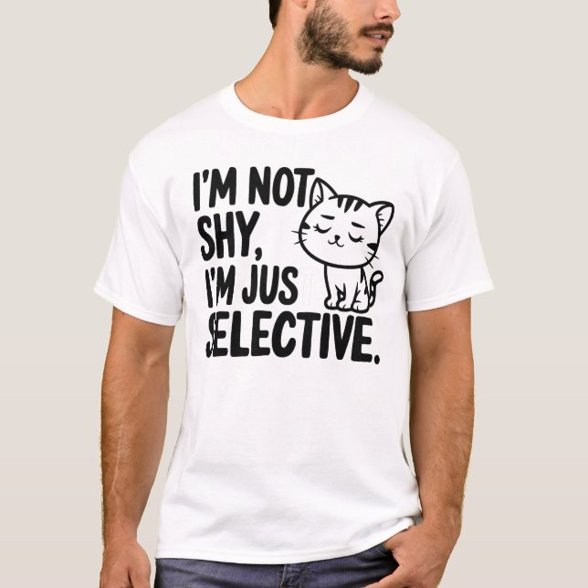 Camiseta Gato, no soy tímido, solo selectivo (Anverso)