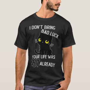 Camiseta Gato No Traigo Mala Suerte gatito negro