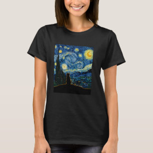 Camiseta Gato Noche Estrellada Van Gogh Gato Para Gato Aman