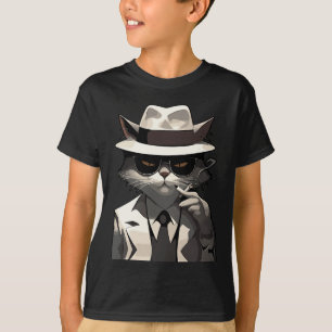 Camiseta Gato Noir Genial: Felino Suave y Misterioso