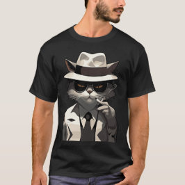 Camiseta Gato Noir Genial: Felino Suave y Misterioso