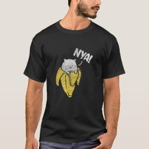 Camiseta Gato Nya Plátano Gatito Divertido Mascota Kawaii V