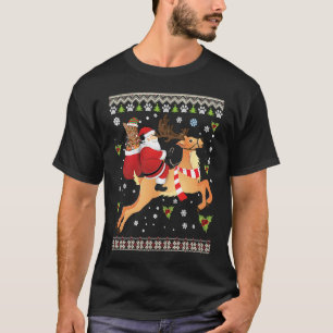 Camiseta Gato Ocicat de renos de Santa presenta sudor a los