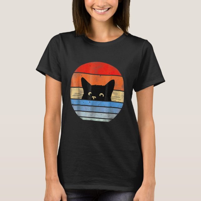 Camiseta Gato oculto retro vintage (Anverso)