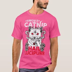 Camiseta Gato oculto satánico de la garganta de la cola del