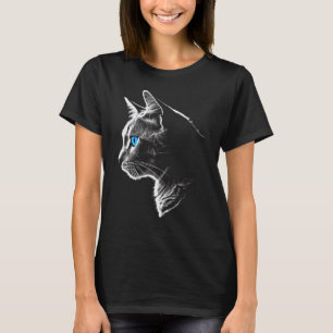 Camiseta Gato Ojos Azules - Arte Gato Animal Doméstico