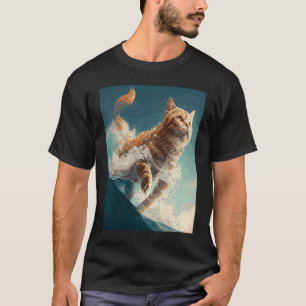 Camiseta Gato Ondas Voladoras