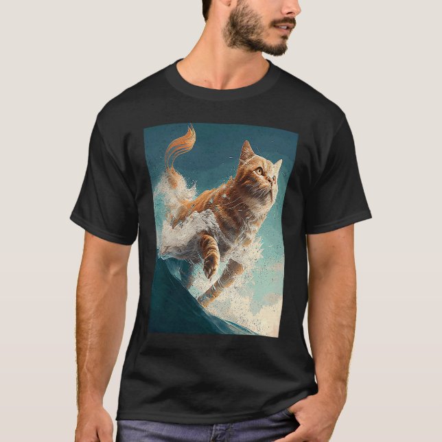 Camiseta Gato Ondas Voladoras (Anverso)