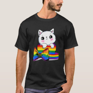 Camiseta Gato Orgullo Arcoiris Cute Kitten Orgulloso Lgbt