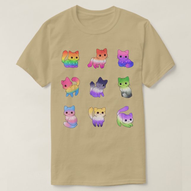 Camiseta Gato Orgullo Gay Arcoiris Amantes de mascotas LGBT (Diseño del anverso)
