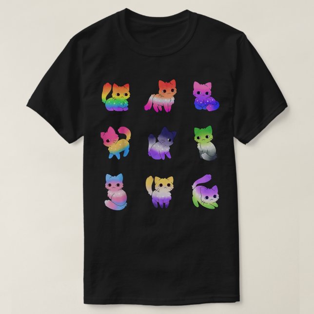Camiseta Gato Orgullo Gay Arcoiris Tía Orgullo LGBT Mascota (Diseño del anverso)