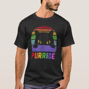 Camiseta Gato Orgullo Purride Gay Lgbtq Bandera Arcoiris Re
