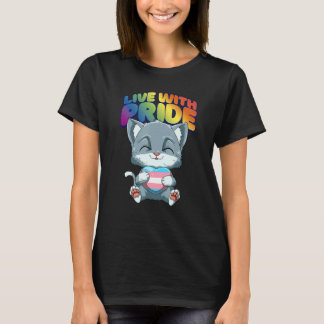 Camiseta Gato Orgullo Transgénero Adorable Corazón Transgén