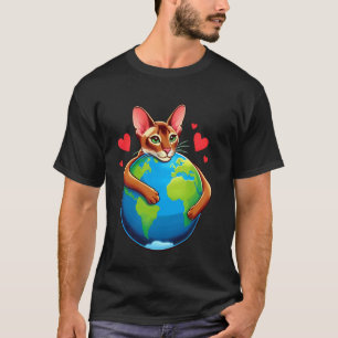 Camiseta Gato Oriental de Pelo Corto Día de la Tierra Abraz