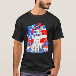 Camiseta Gato Oriental de Pelo Corto Patriótico Americano 4