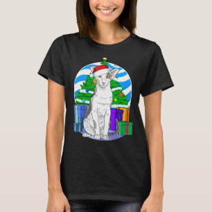 Camiseta Gato Oriental de Pelo Corto Santa Decoración Árbol